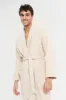 Men Beige Knitted Bathrobe sold by Redtag