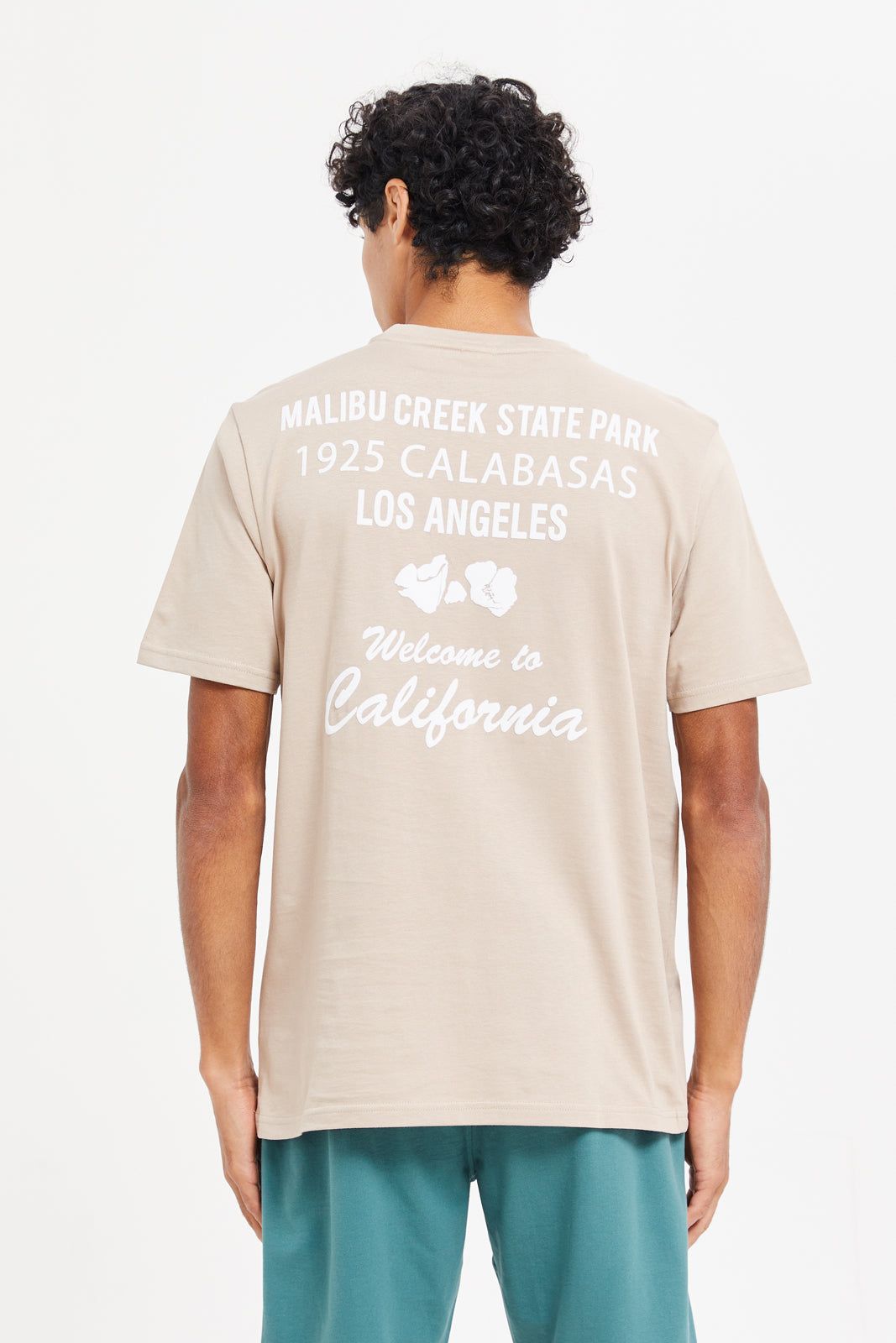 Men Beige Flock Print T-Shirt sold by Redtag product image thumbnail 3