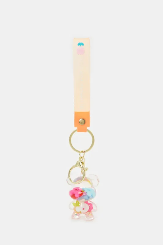 Orange Embellished Fashion Key Ring sold by Redtag