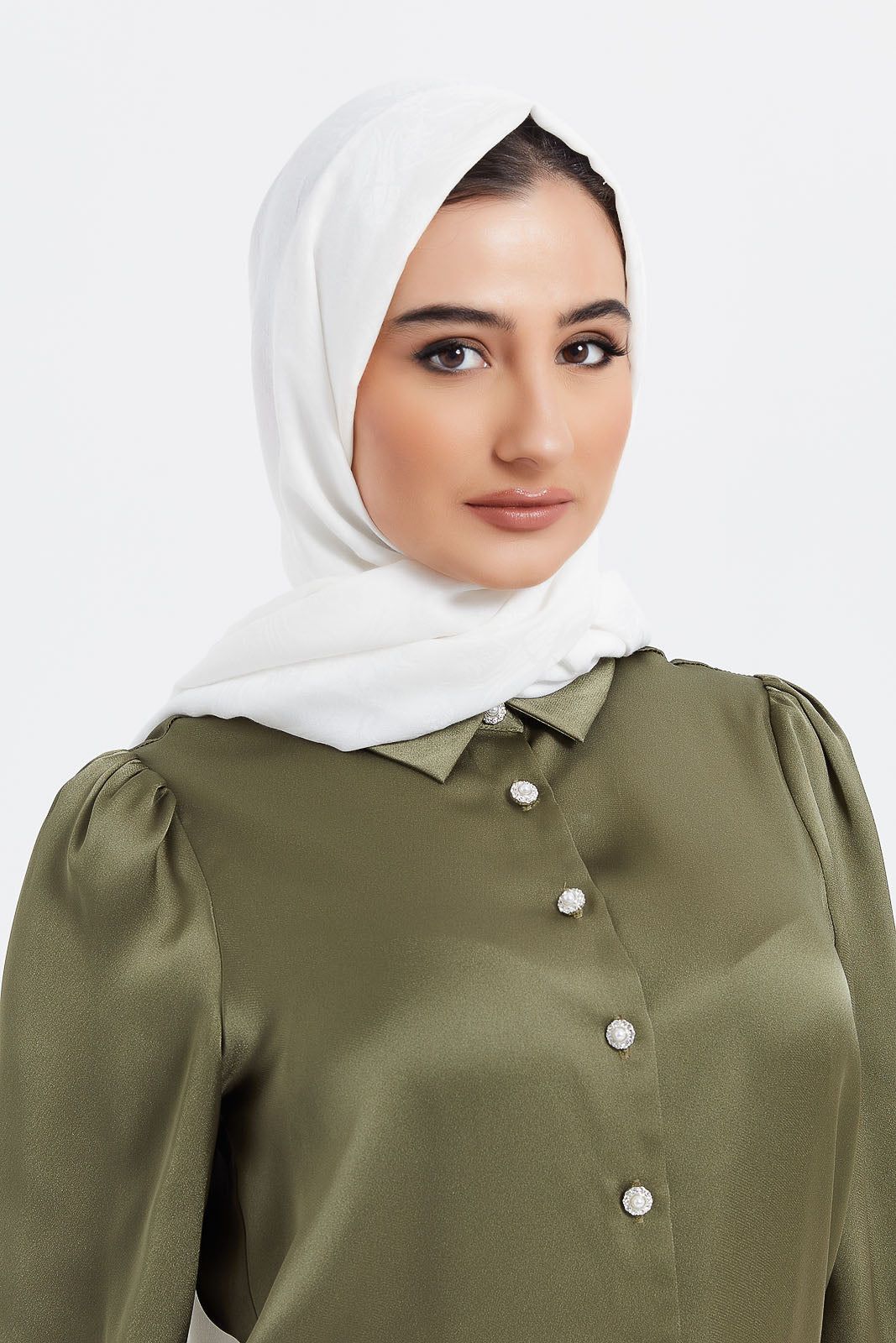 Green Satin Shirt With Embellished Buttons sold by Redtag product image thumbnail 4