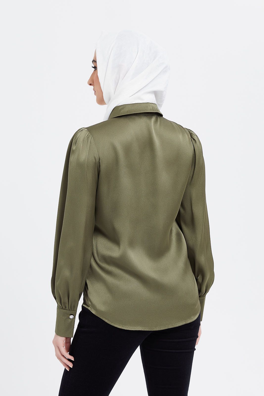 Green Satin Shirt With Embellished Buttons sold by Redtag product image thumbnail 3