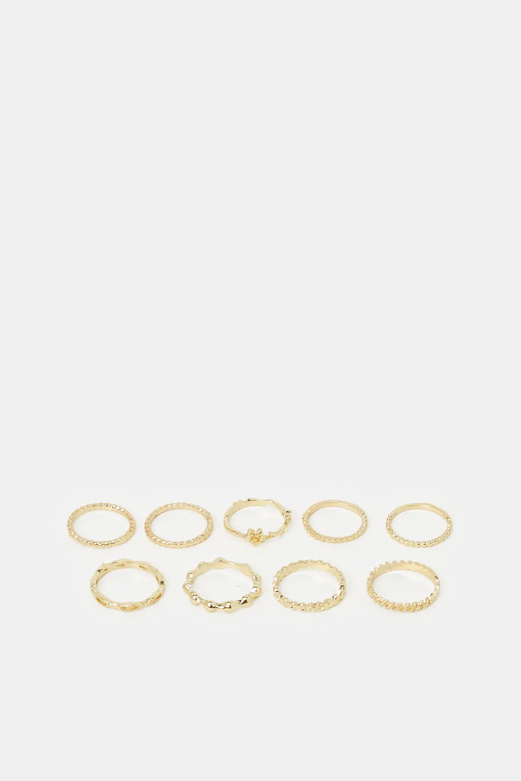 Women Gold Embellished Ring Set sold by Redtag