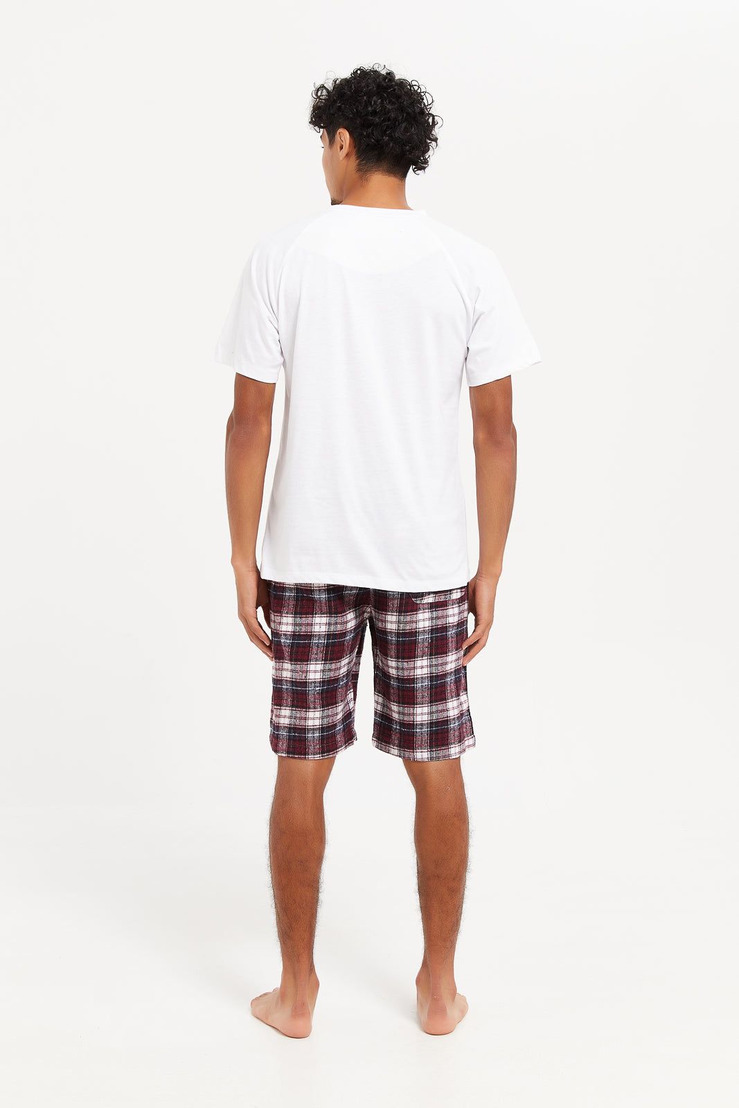 Men White Checked Nightwear Set (2 Piece) sold by Redtag product image thumbnail 4