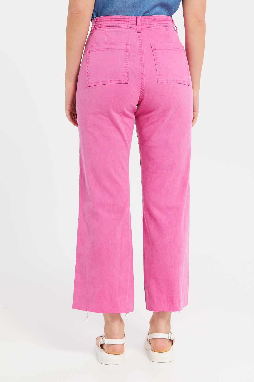 Women Pink High Waisted Wide Leg Jeans sold by Redtag product image thumbnail 3