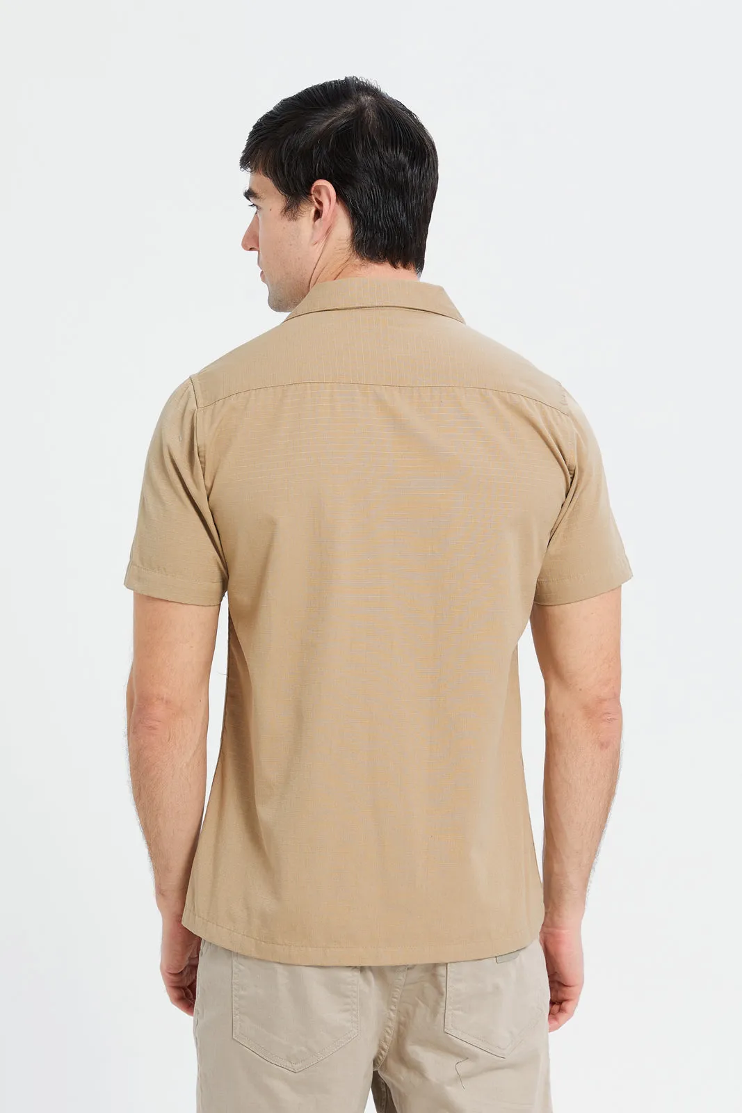 Men Beige Utility Shirt sold by Redtag product image thumbnail 3