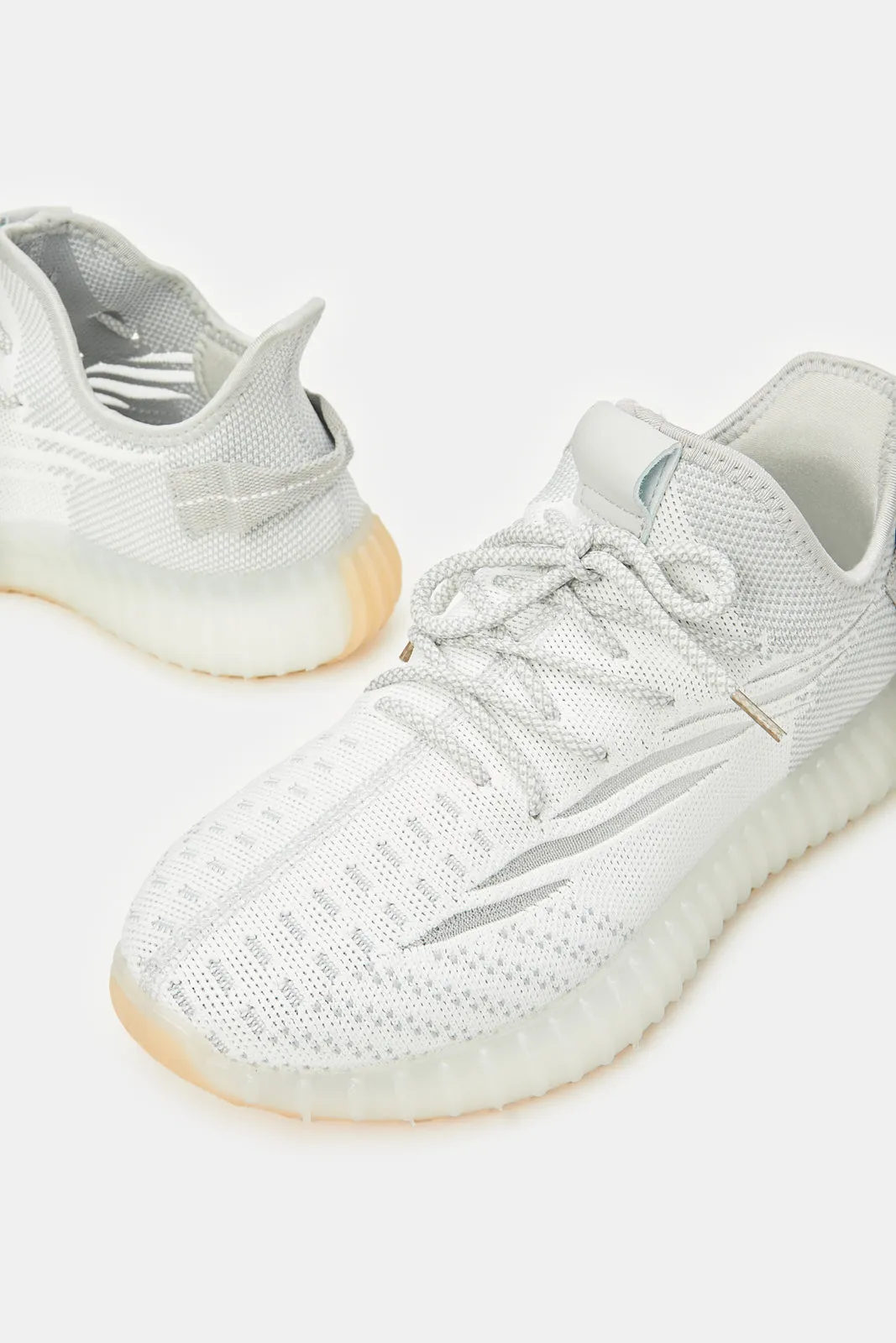 Men Grey Knit Trainer sold by Redtag product image thumbnail 3