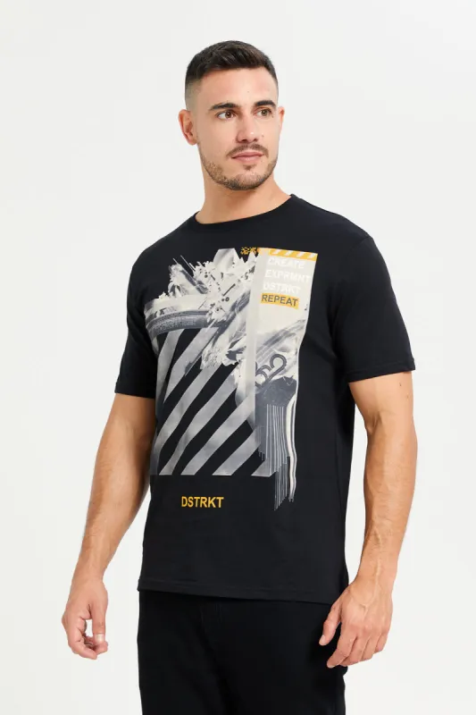 Men Black Graphic T-Shirt sold by Redtag