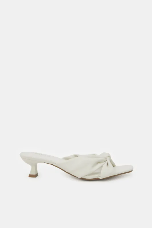 Women White Knot Mule sold by Redtag