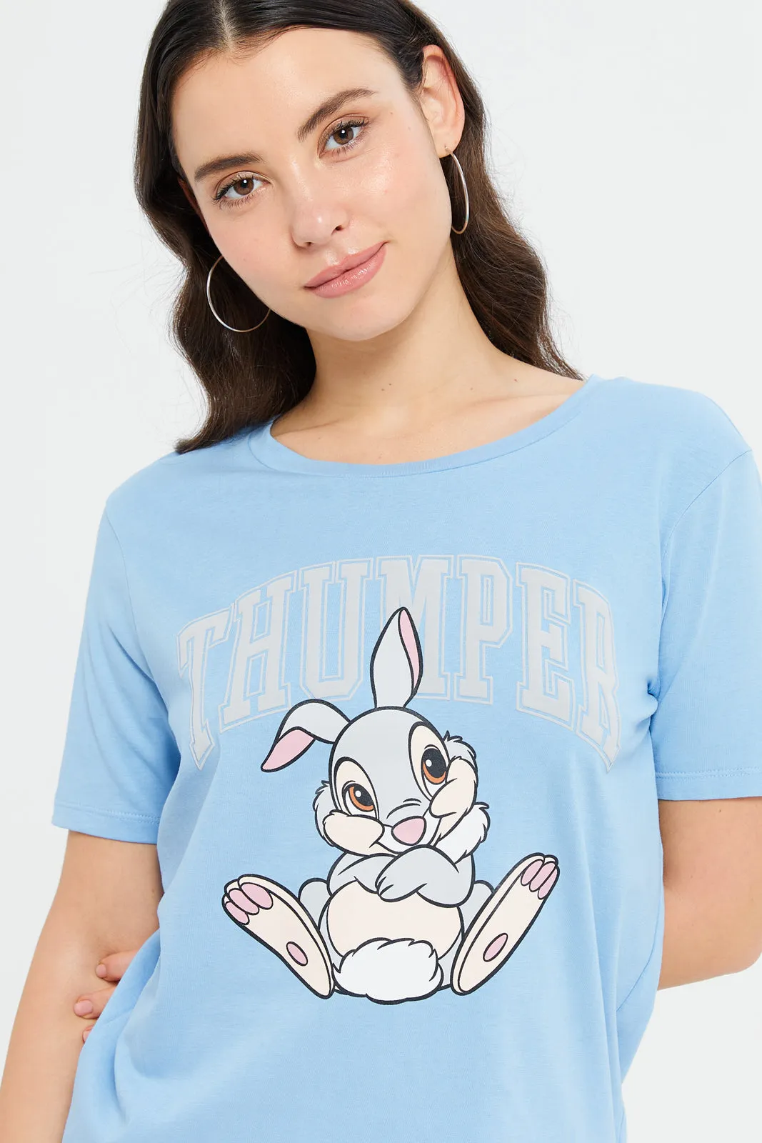 Women Blue Thumper Printed T-Shirt sold by Redtag product image thumbnail 4
