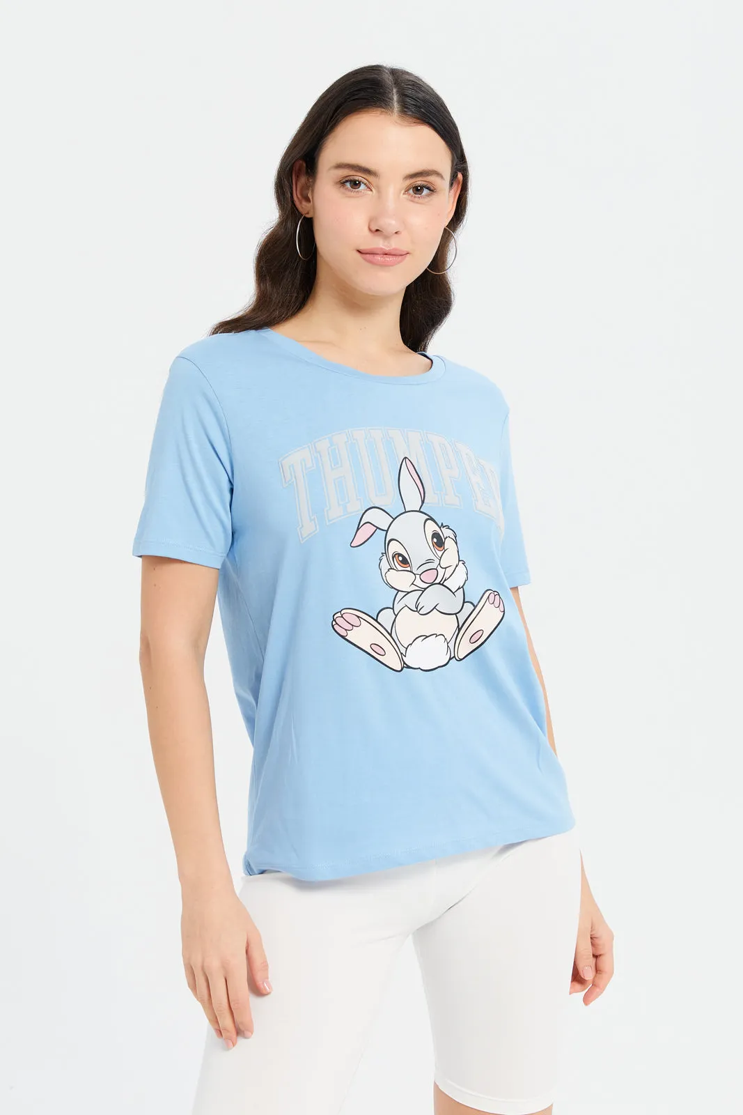 Women Blue Thumper Printed T-Shirt sold by Redtag