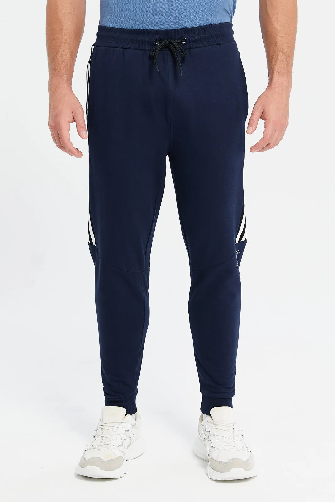 Men Navy Pique Cord Active Pants sold by Redtag