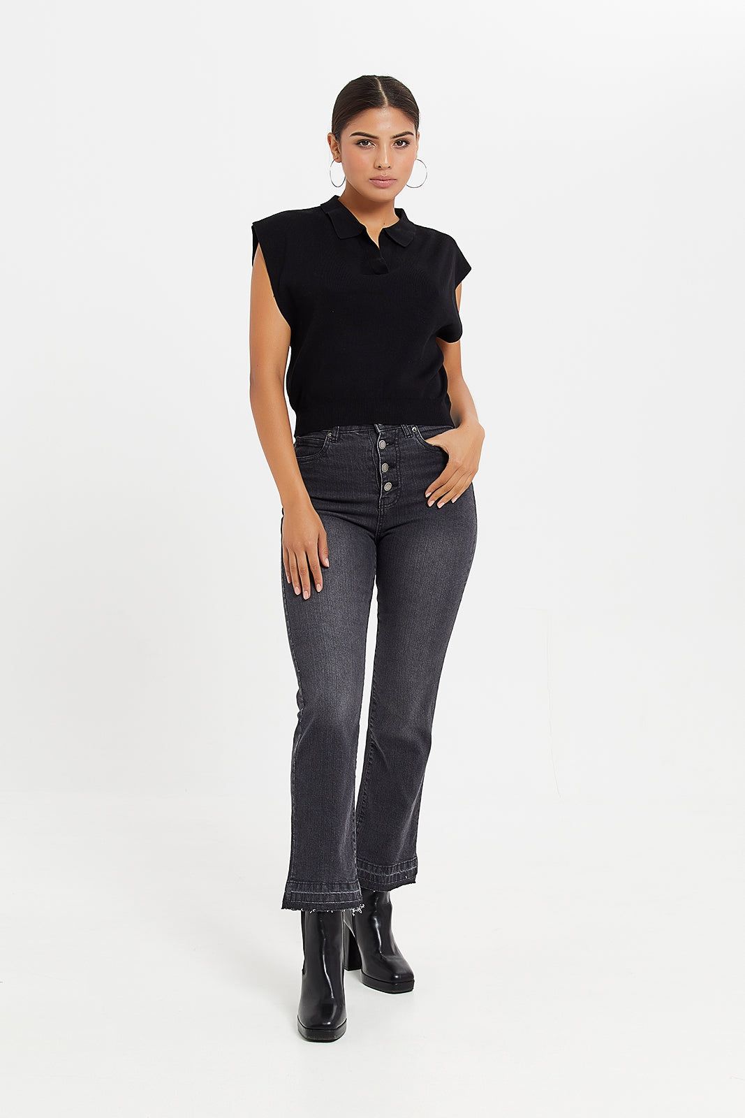 Women Black Plain Shirt Top sold by Redtag product image thumbnail 2