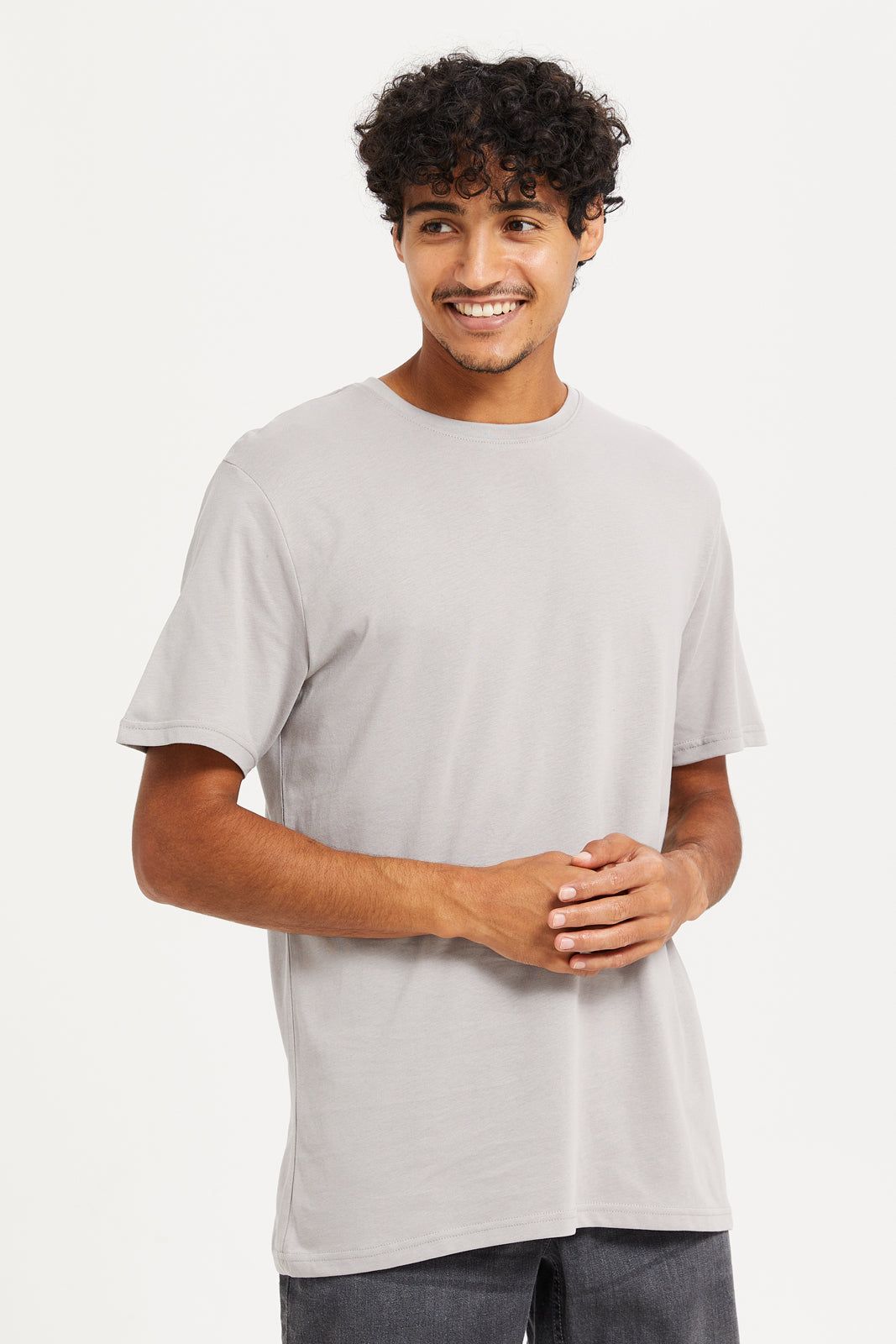 Men Charcoal Basic T-Shirt sold by Redtag