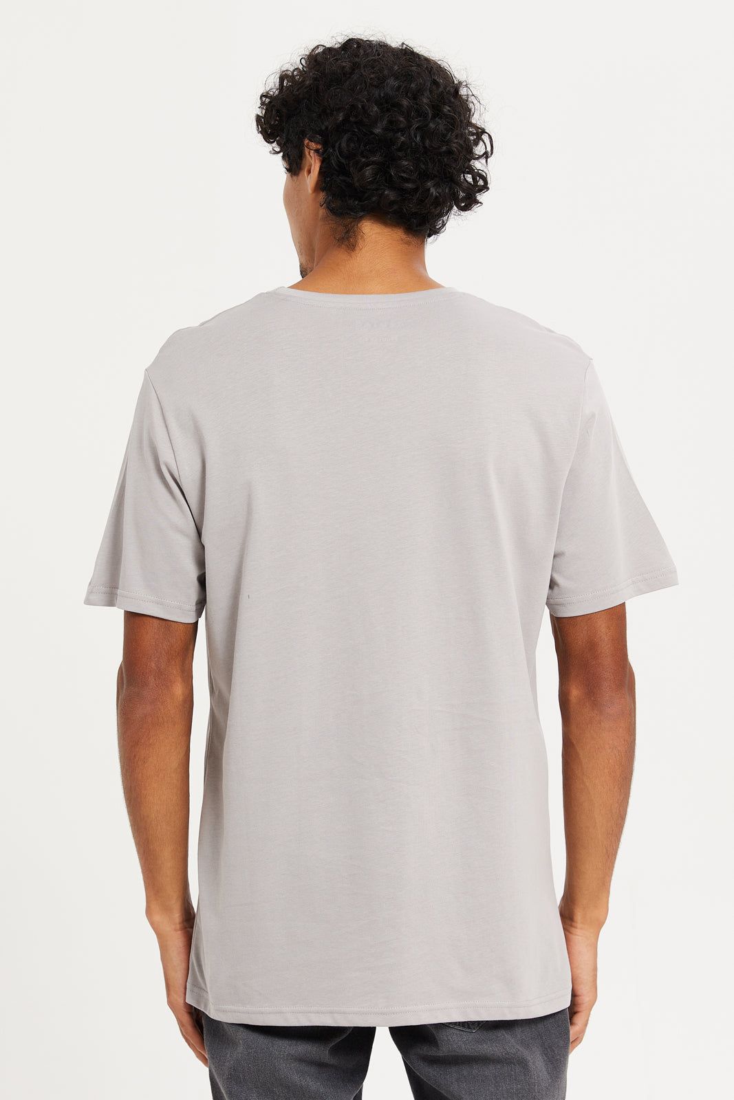 Men Charcoal Basic T-Shirt sold by Redtag product image thumbnail 3