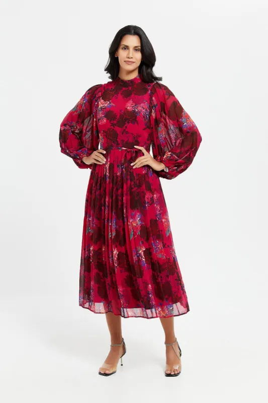Women Assorted Floral Print Pleated Maxi Dress sold by Redtag