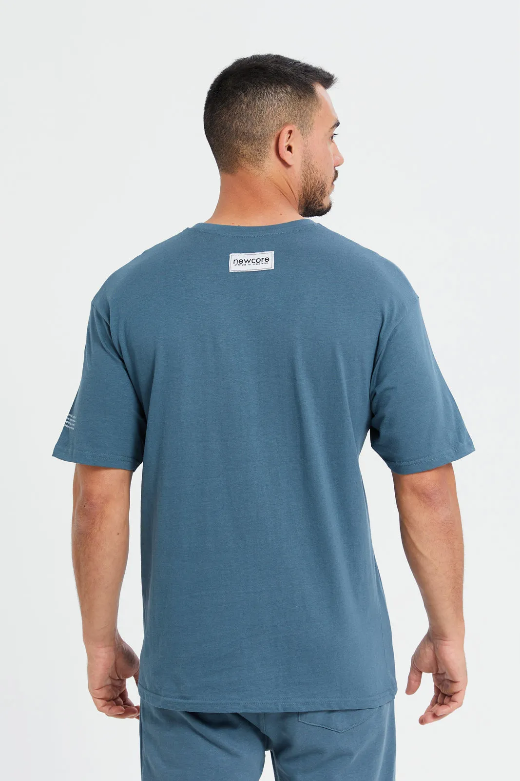 Men Blue New Core T-Shirt sold by Redtag product image thumbnail 3