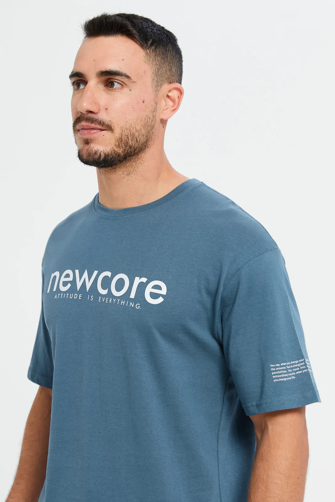 Men Blue New Core T-Shirt sold by Redtag product image thumbnail 4