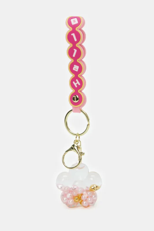 Women Pink Embellished Key Ring sold by Redtag