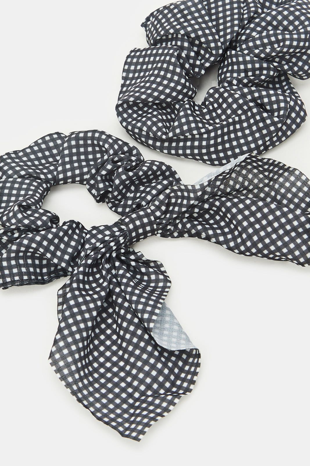 Women Black Check Scrunchies (2 Piece) sold by Redtag product image thumbnail 3