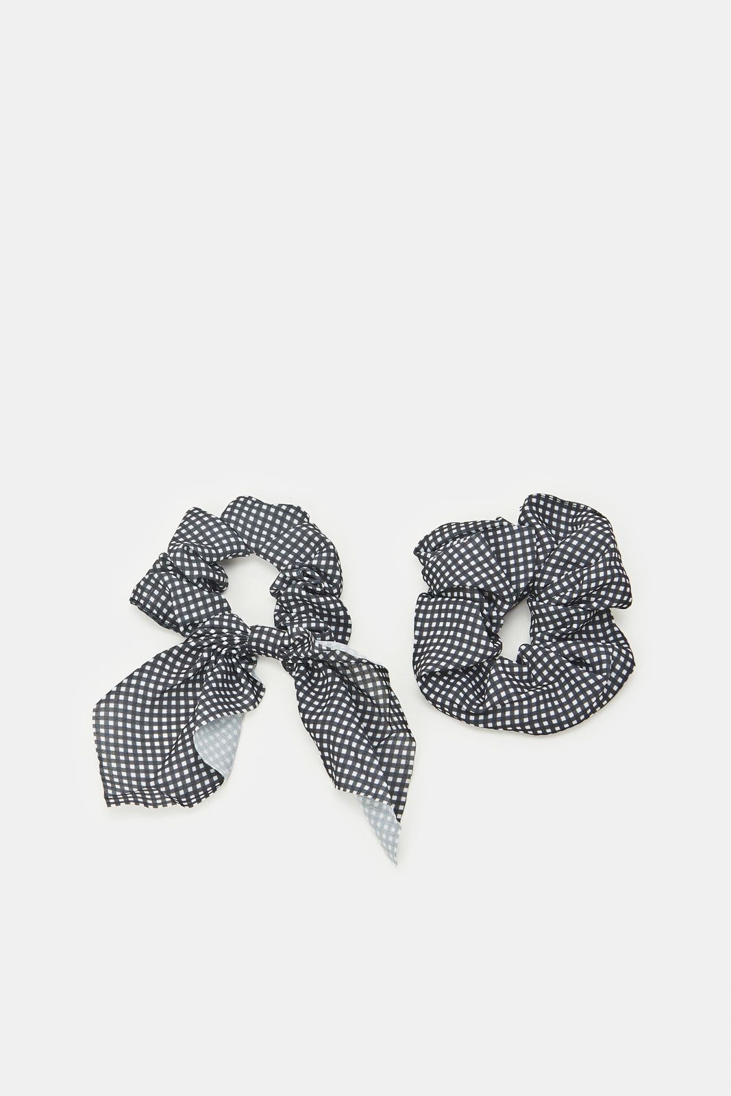 Women Black Check Scrunchies (2 Piece) sold by Redtag