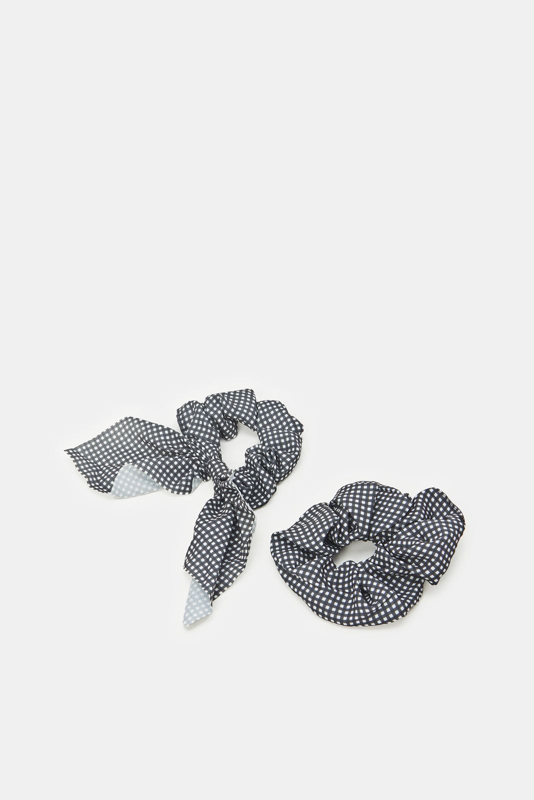 Women Black Check Scrunchies (2 Piece) sold by Redtag product image thumbnail 2