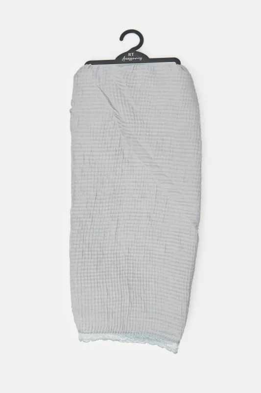 Women Grey Solid Scarf sold by Redtag