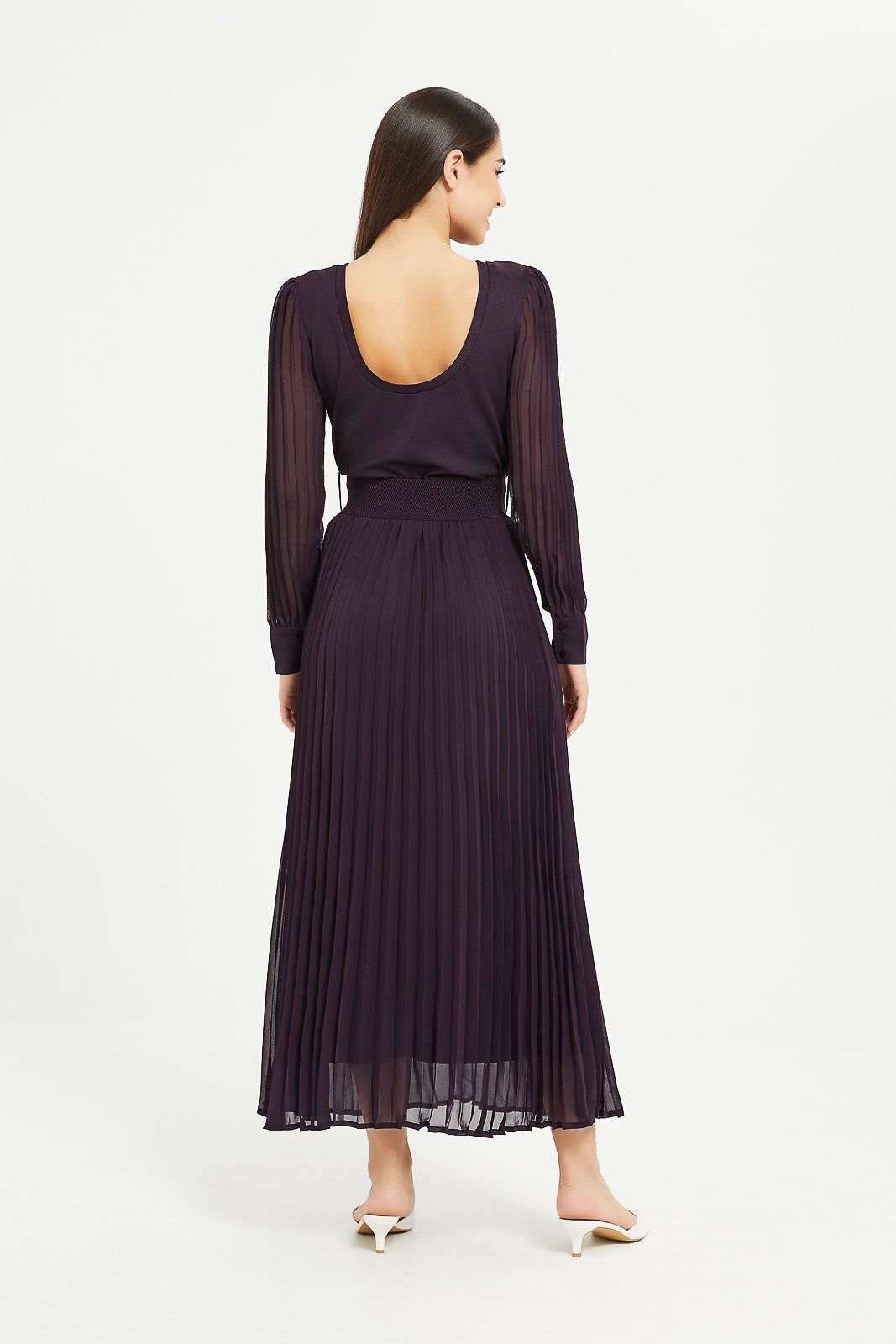 Women Purple Pleated Maxi Dress sold by Redtag product image thumbnail 2