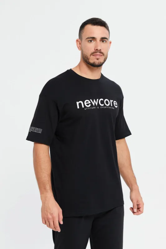 Men Black New Core T-Shirt sold by Redtag