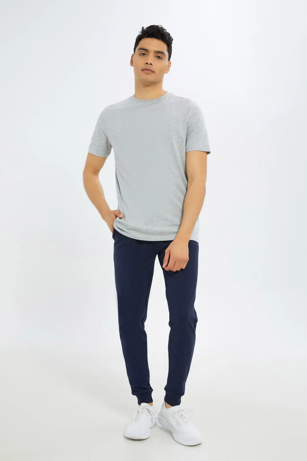 Grey Crew Neck Regular Fit T-Shirt sold by Redtag product image thumbnail 2