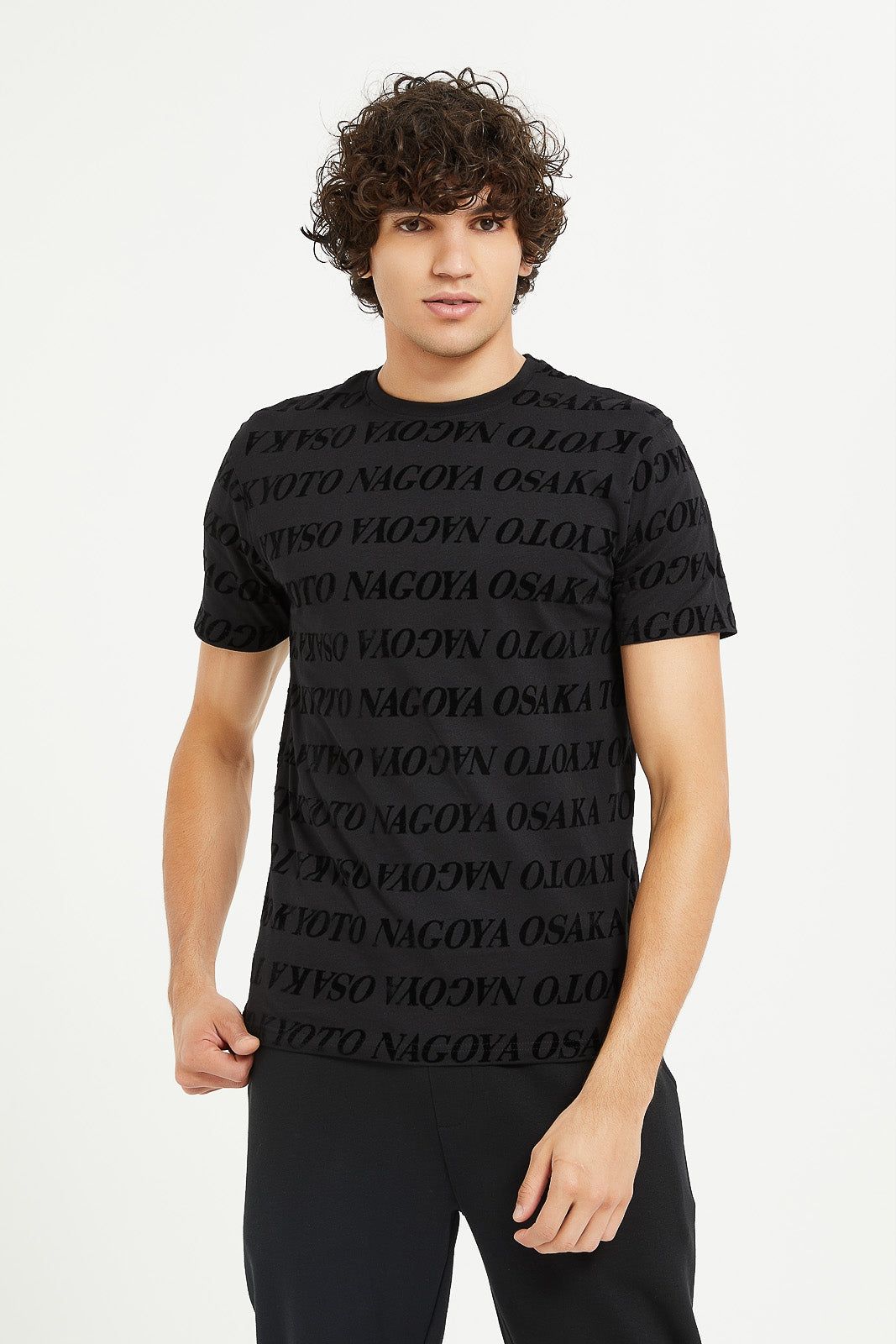 Men Black Printed T-Shirt sold by Redtag