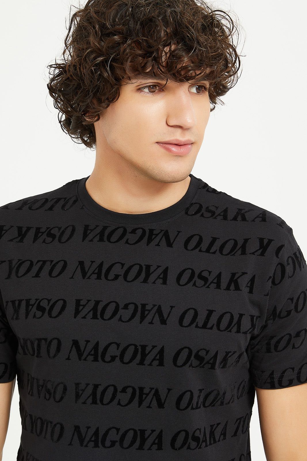 Men Black Printed T-Shirt sold by Redtag product image thumbnail 4