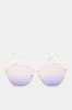 Women Gold Plain Hexagonal Oversized Sunglasses sold by Redtag