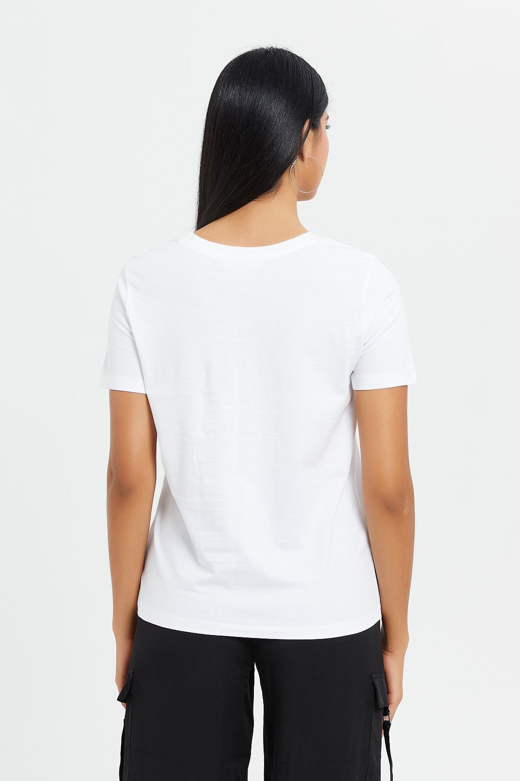 Women White Abstract Illustration T-Shirt sold by Redtag product image thumbnail 3