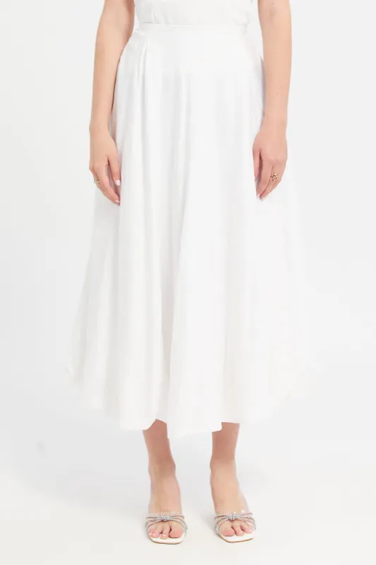 Women Ivory Maxi Skirt sold by Redtag