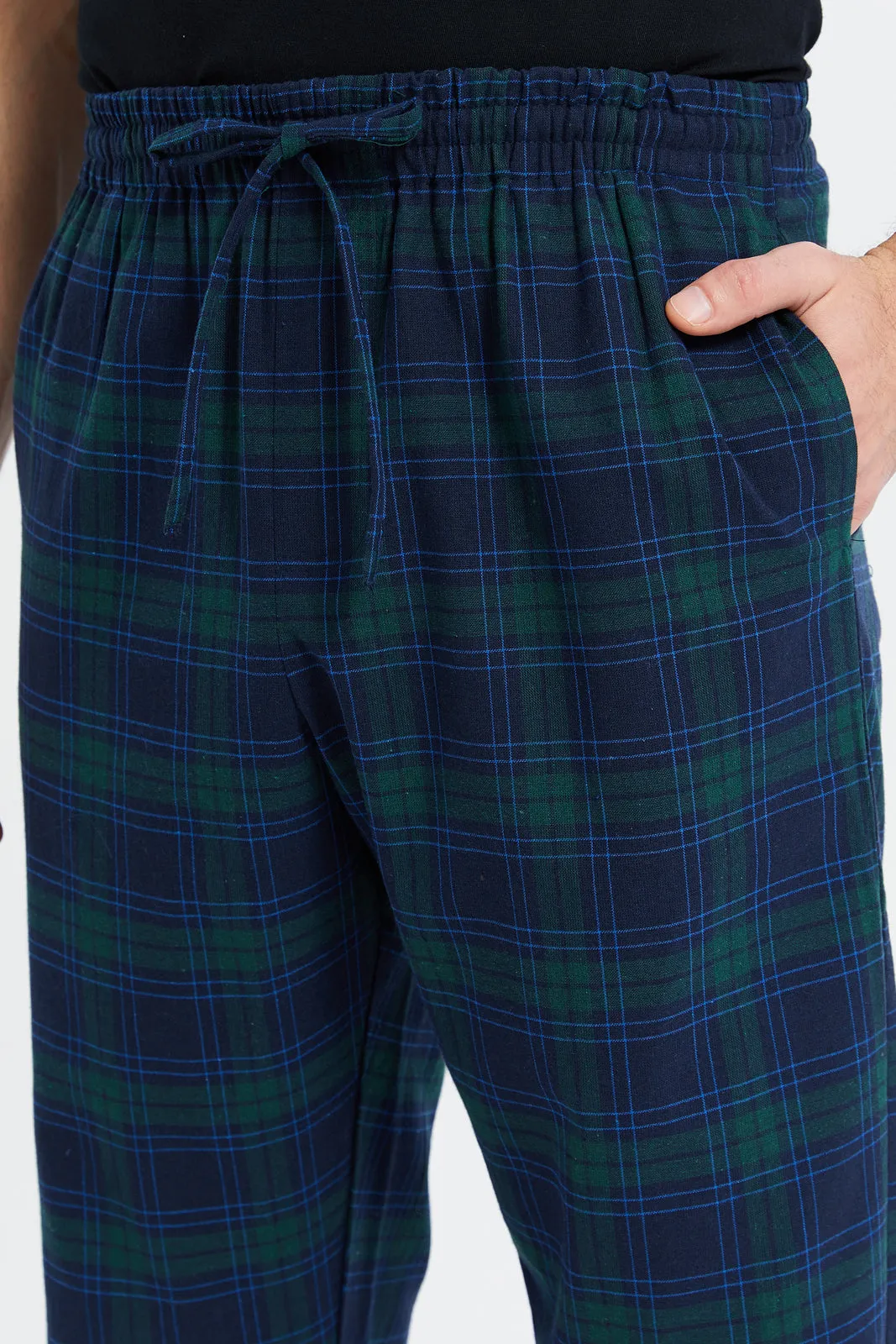 Men Navy Checkered Pyjama Bottom sold by Redtag product image thumbnail 4