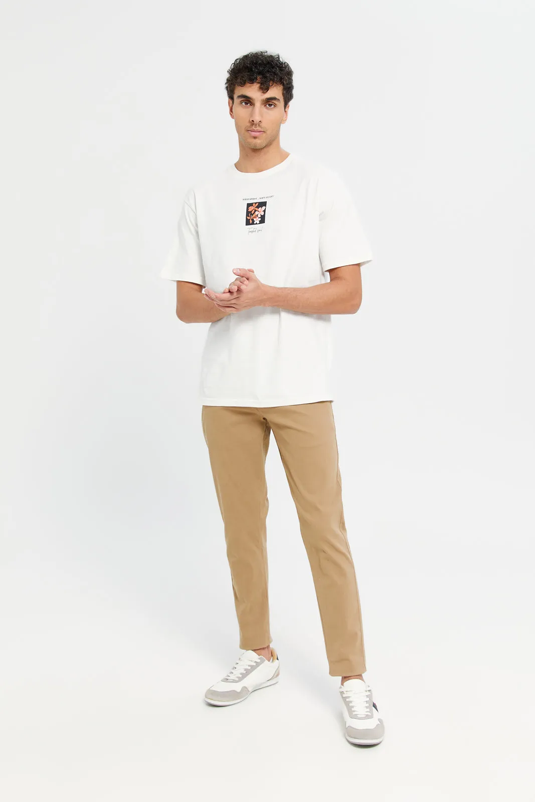 Men Ivory Printed T-Shirt sold by Redtag product image thumbnail 2