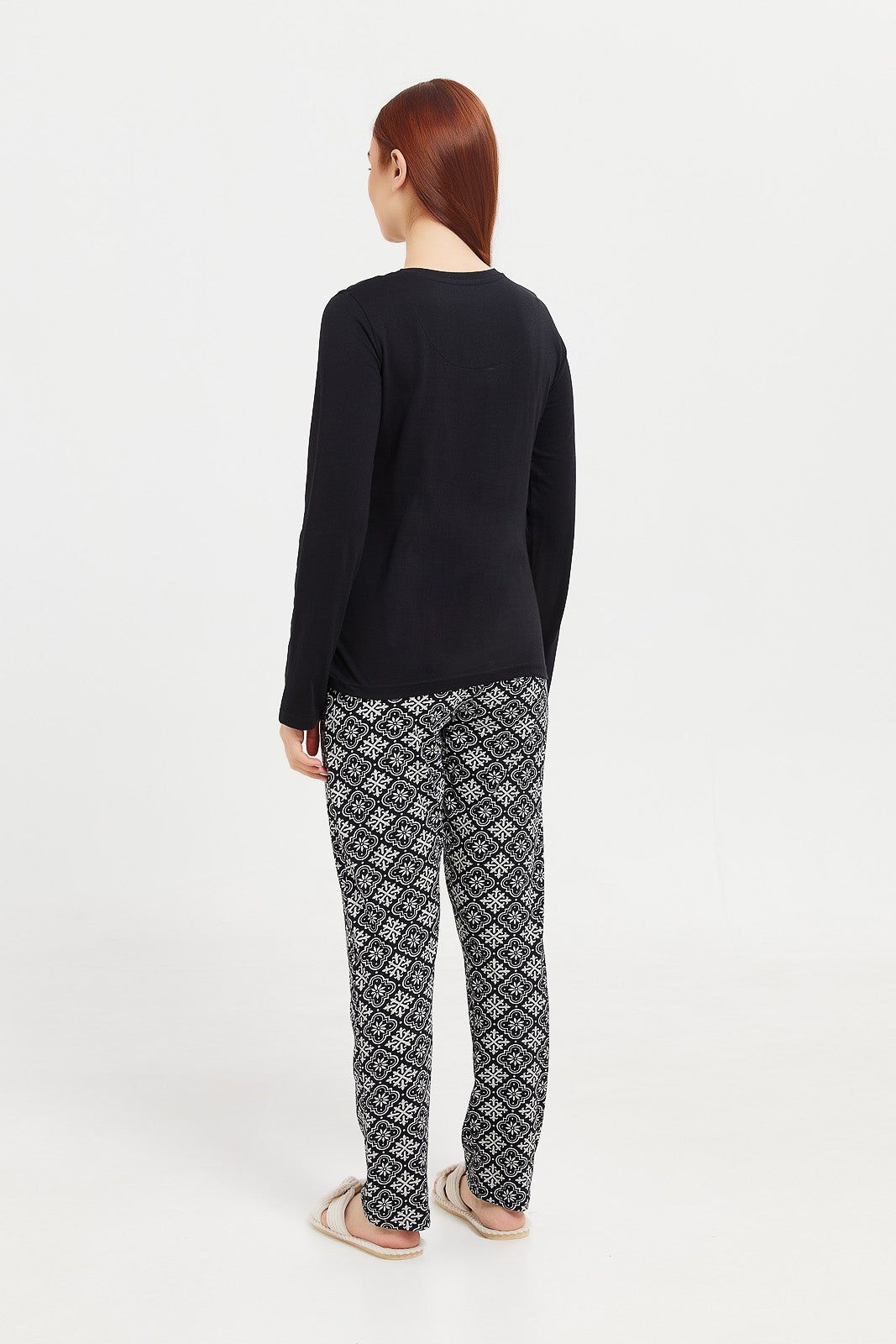 Women Black Printed Pajama Set (2 Piece) sold by Redtag product image thumbnail 4