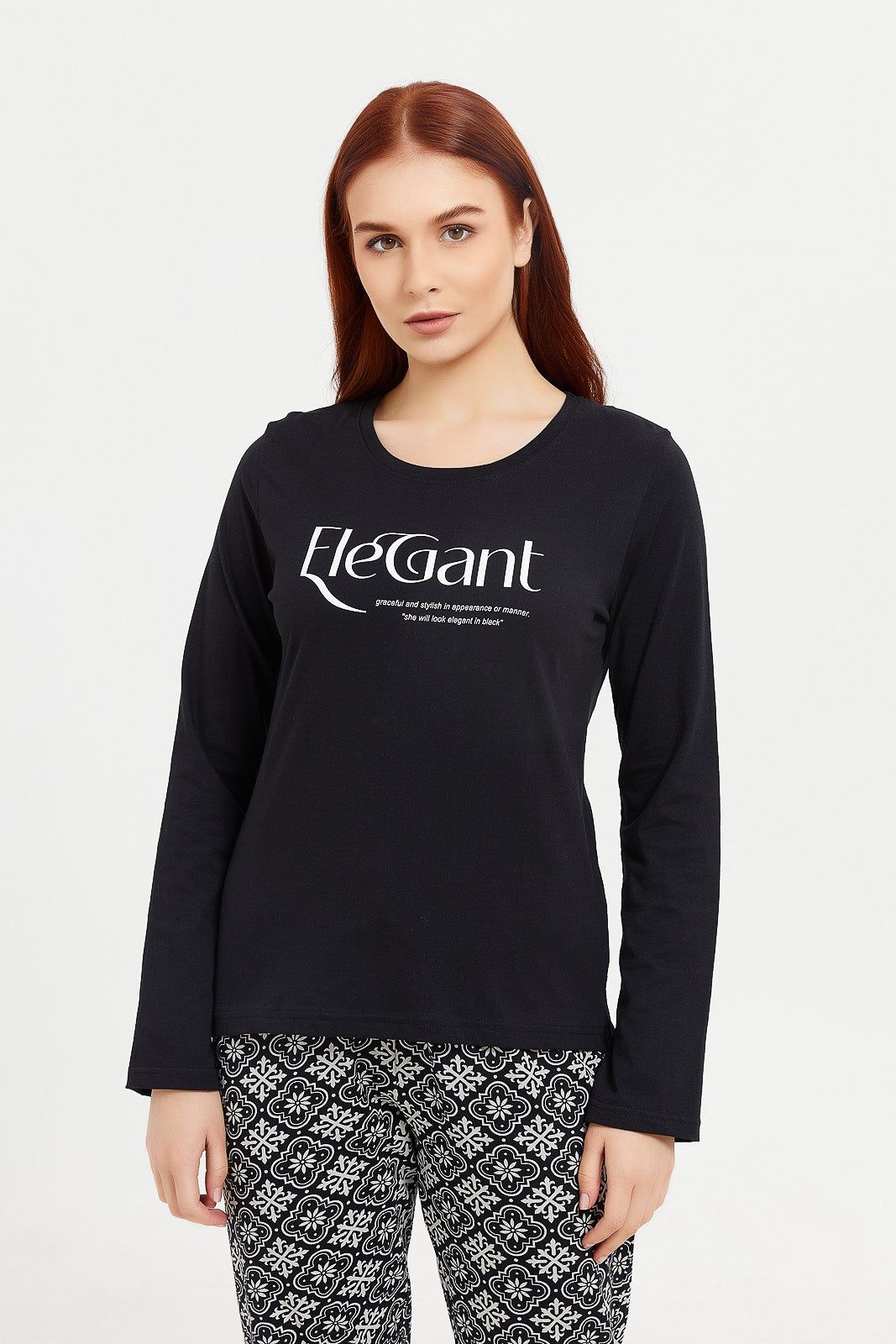 Women Black Printed Pajama Set (2 Piece) sold by Redtag product image thumbnail 2