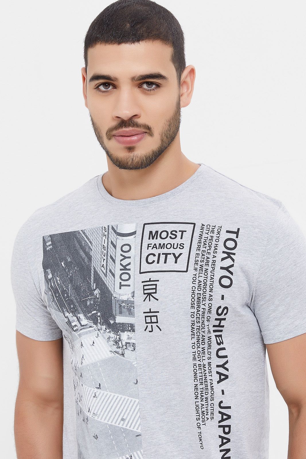 Men Grey Graphic T-Shirt sold by Redtag product image thumbnail 4