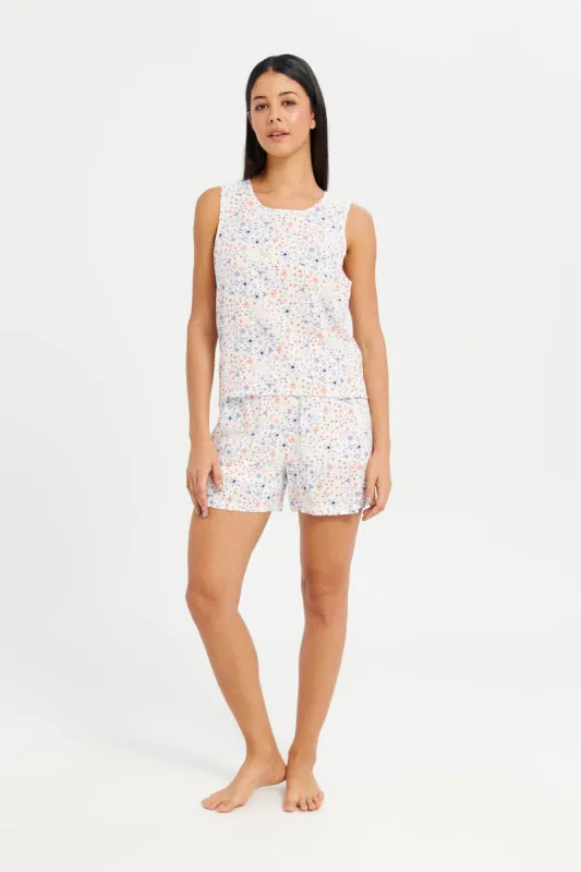 Women White Floral Cami Set (2 Piece) sold by Redtag