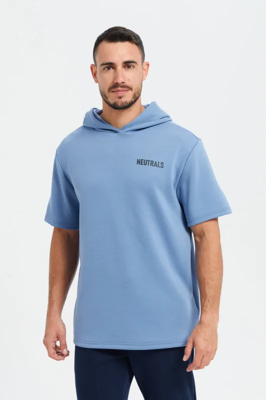Men Blue Hooded T-Shirt sold by Redtag
