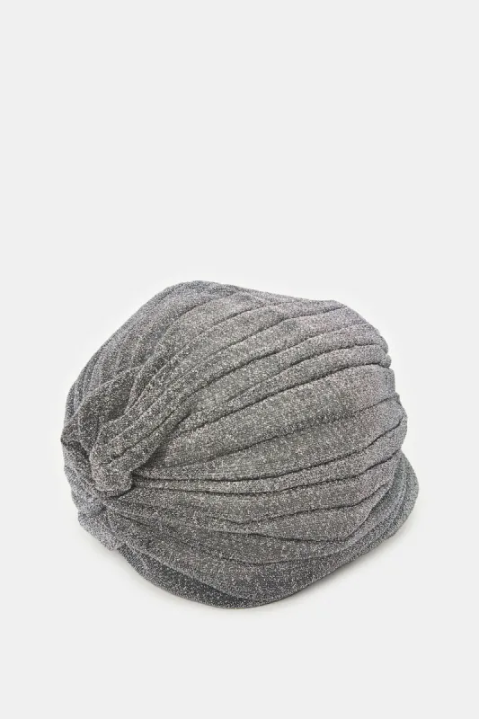 Women Grey Ruched Turban sold by Redtag