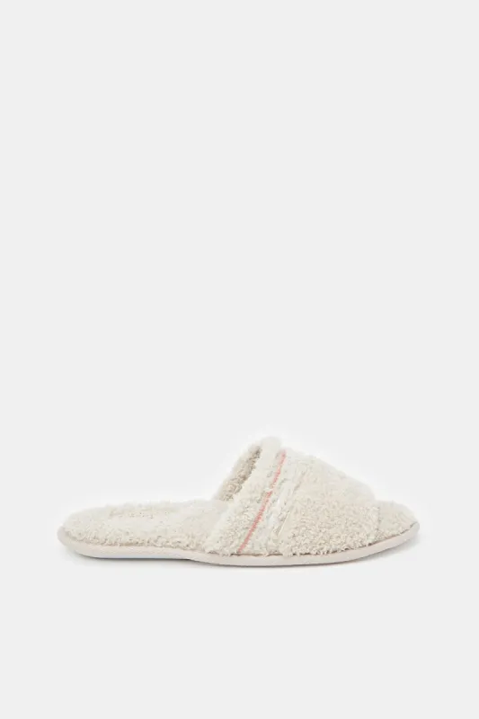 Women Beige Embroidered Slipper sold by Redtag