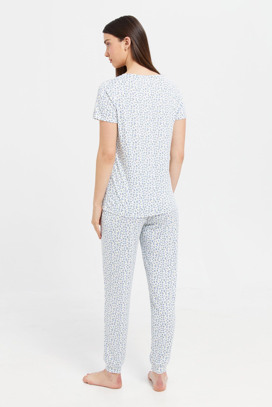 Women Blue Printed Pajama Set (2 Piece) sold by Redtag product image thumbnail 4