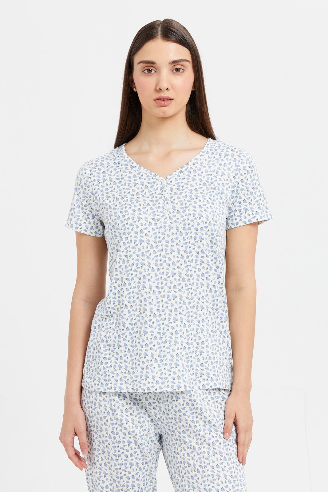 Women Blue Printed Pajama Set (2 Piece) sold by Redtag product image thumbnail 2