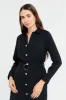 Woman Black Belted Shirt Dress sold by Redtag