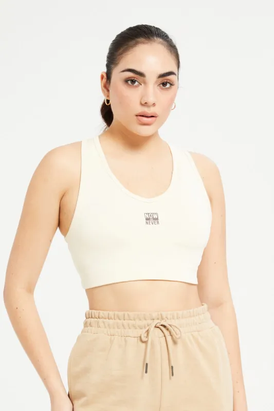 Women Ivory Padded Fashion Sports Bra sold by Redtag