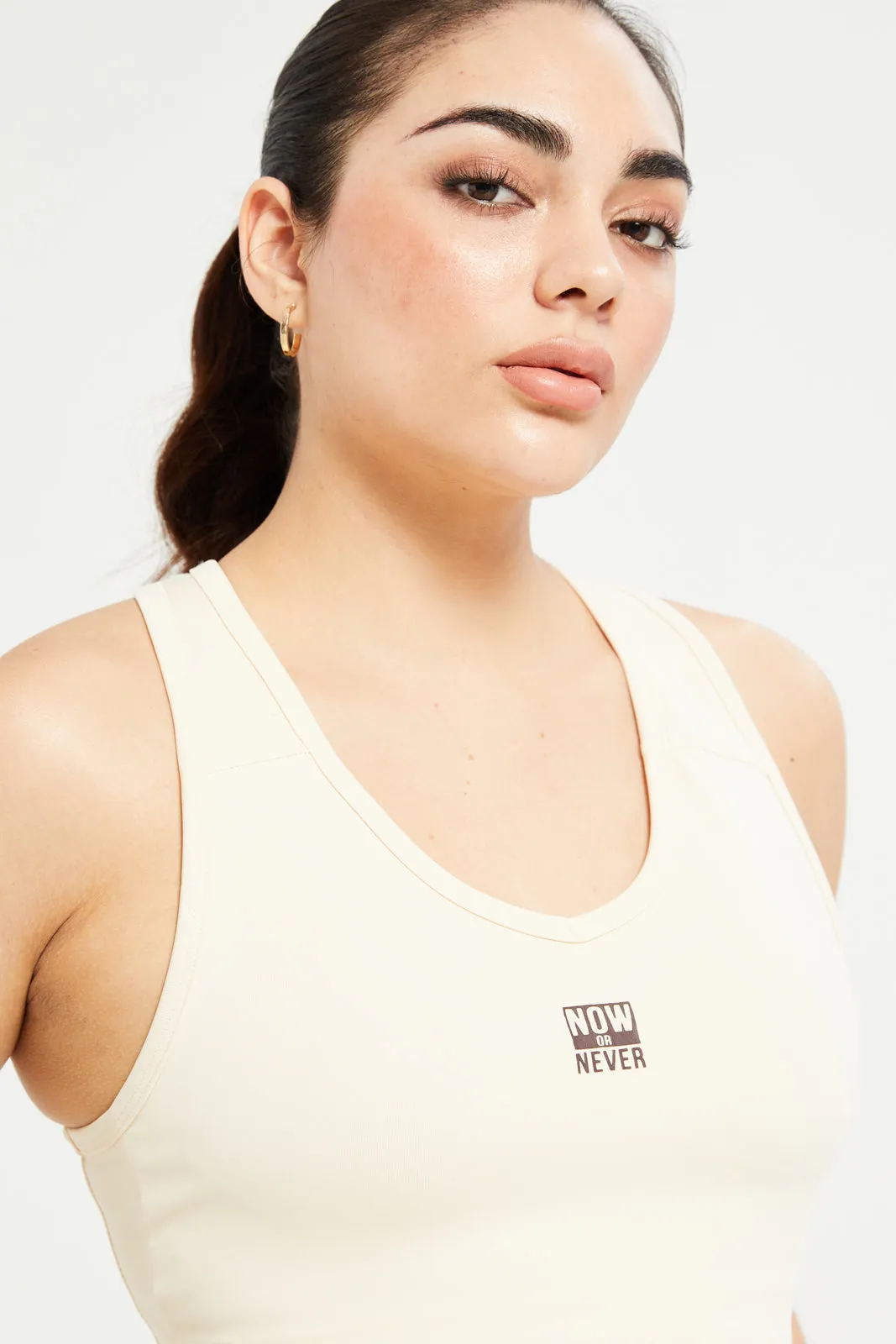 Women Ivory Padded Fashion Sports Bra sold by Redtag product image thumbnail 3