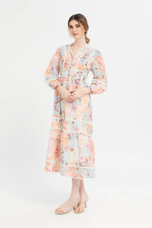 Women Multicolour Printed Maxi Dress sold by Redtag
