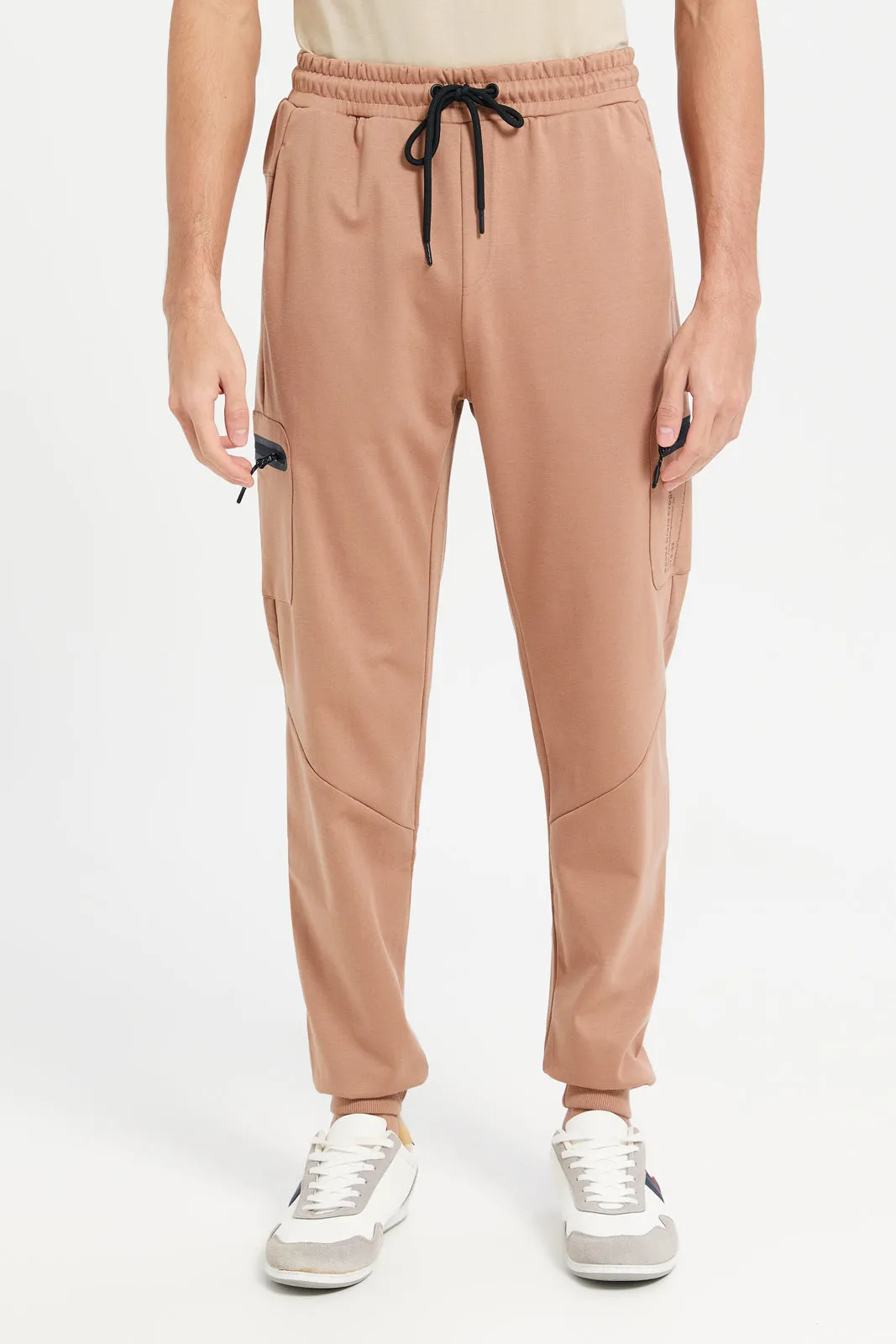 Men Brown Tech Joggers sold by Redtag